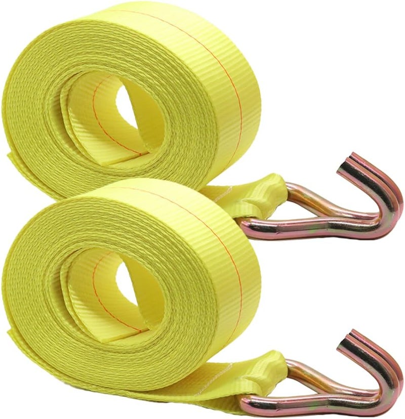 BoxerTool (2 Pack) 4" x 30' Heavy Duty Tie Down w/Twin J Hooks - DOT Compliant - Cargo Control for Flatbed Trucks, Utility Trailer - Image 1